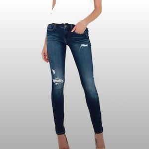 Blank NYC The Reade Distressed Ripped Mid Rise Classic Skinny Jeans
